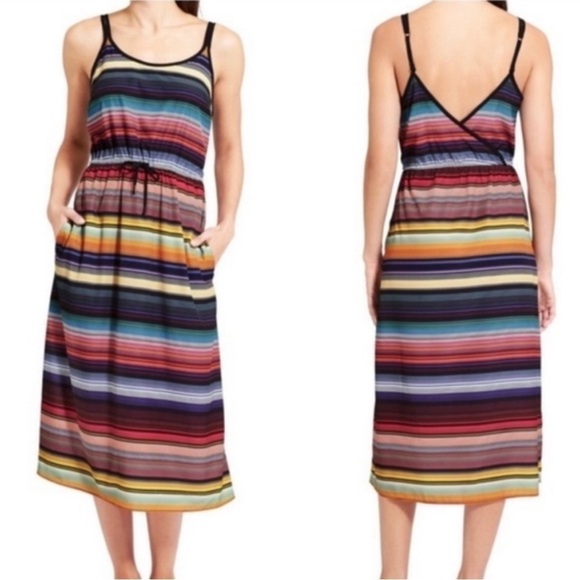 Athleta Havana‎ Rainbow Stripe Midi Sundress - Picture 2 of 15